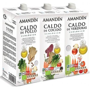 Surtido de Caldos Eco - Amandin - 1 L. - Pack Ahorro 3 unidades Surtido de Caldos Eco - Amandin - 1 L. - Pack Ahorro 3 unidades